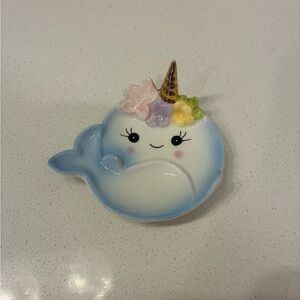 Cute Narwhal Trinket Dish
